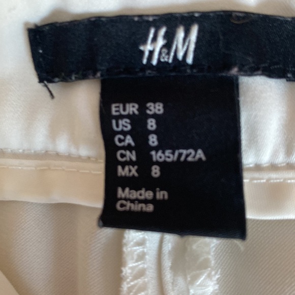 H&M Winter White Pleated Pants w/Satin Inlay - Picture 5 of 8